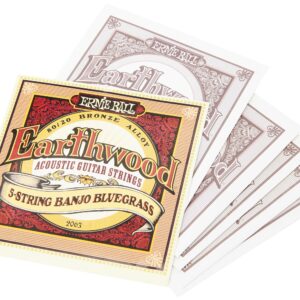 Ernie Ball Earthwood 5-String Bluegrass 80/20 Bronze Banjo Strings, 9-20 Gauge (P02063)