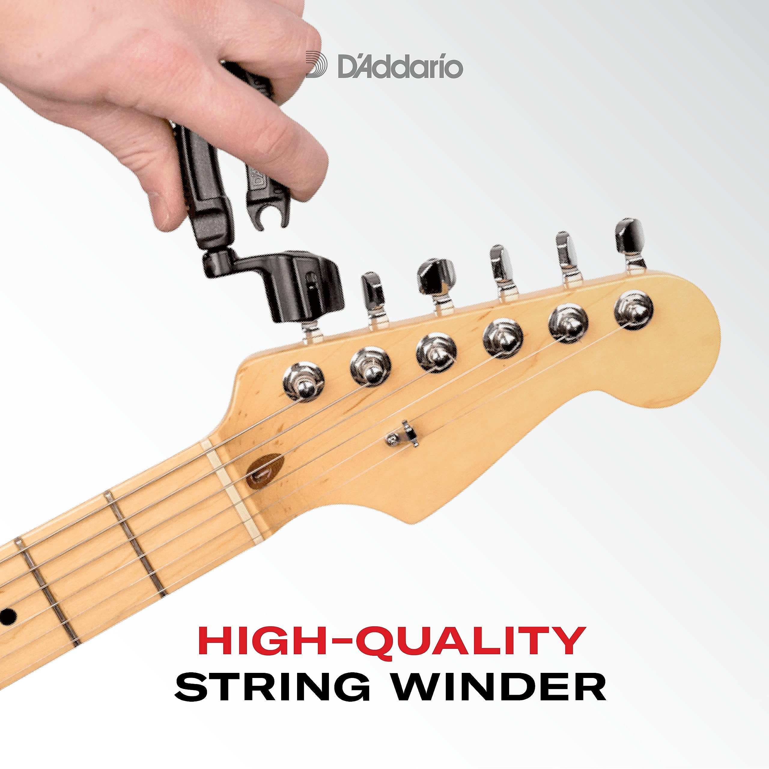 D'Addario Accessories Pro-Winder - The Original Guitar String Winder, Guitar String Cutter, Guitar Bridge Pin Puller - All in One Guitar Tool for Restringing - Black