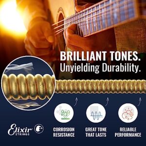 Elixir Strings, Acoustic Guitar Strings, 80/20 Bronze with NANOWEB Coating, Longest-Lasting Bright and Focused Tone with Comfortable Feel, 12 String Light 10-47