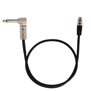 shure wa304 2' instrument cable, 4-pin mini connector (ta4f) with right-angle 1/4" connector