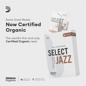 D’Addario Woodwinds Select Jazz Alto Sax Reeds, Unfiled, Strength 2 Strength Hard, 10-pack (RRS10ASX2H)