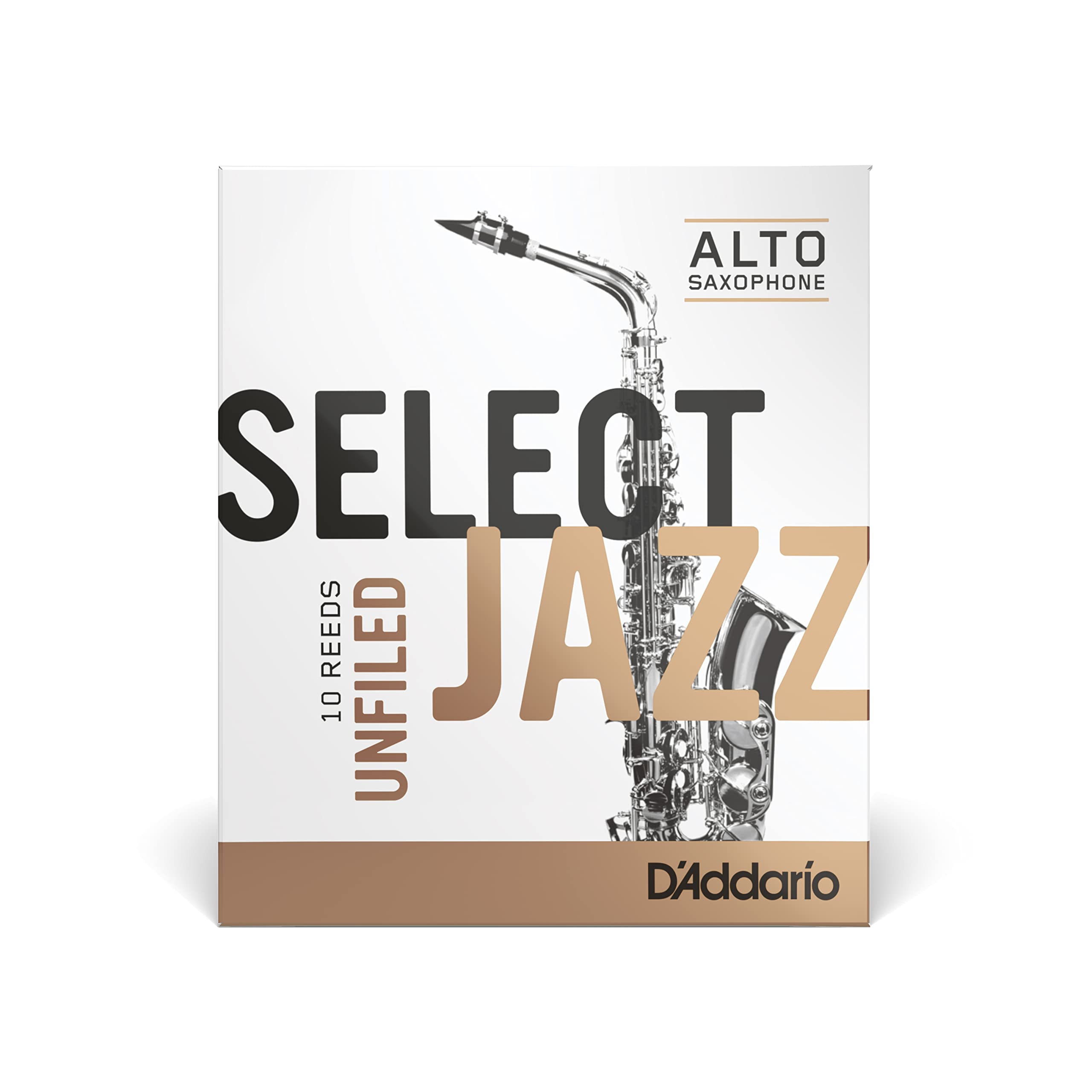 D’Addario Woodwinds Select Jazz Alto Sax Reeds, Unfiled, Strength 2 Strength Hard, 10-pack (RRS10ASX2H)