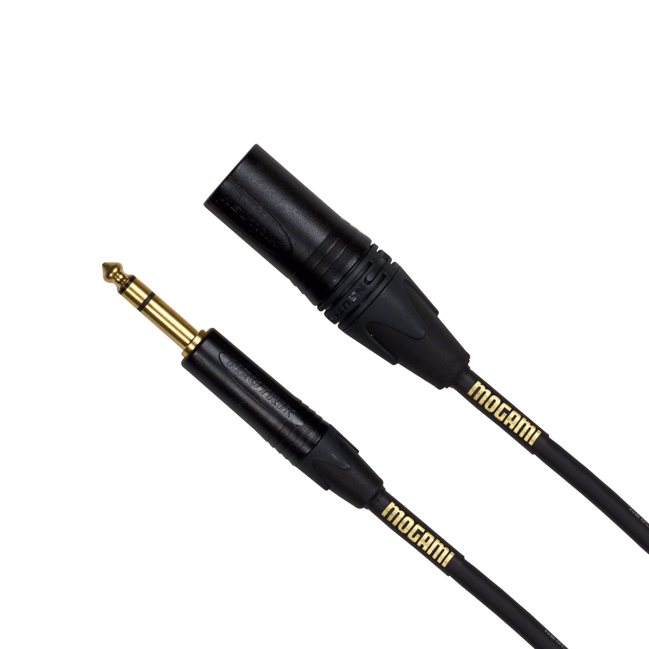 Mogami GOLD TRS-XLRM-06 Balanced Audio Adapter Cable, 1/4" TRS Male Plug to XLR-Male, Gold Contacts, Straight Connectors, 6 Foot