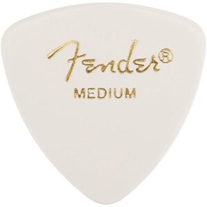 Fender Classic Celluloid Guitar Picks 346 Shape, White, Medium, 12-Pack