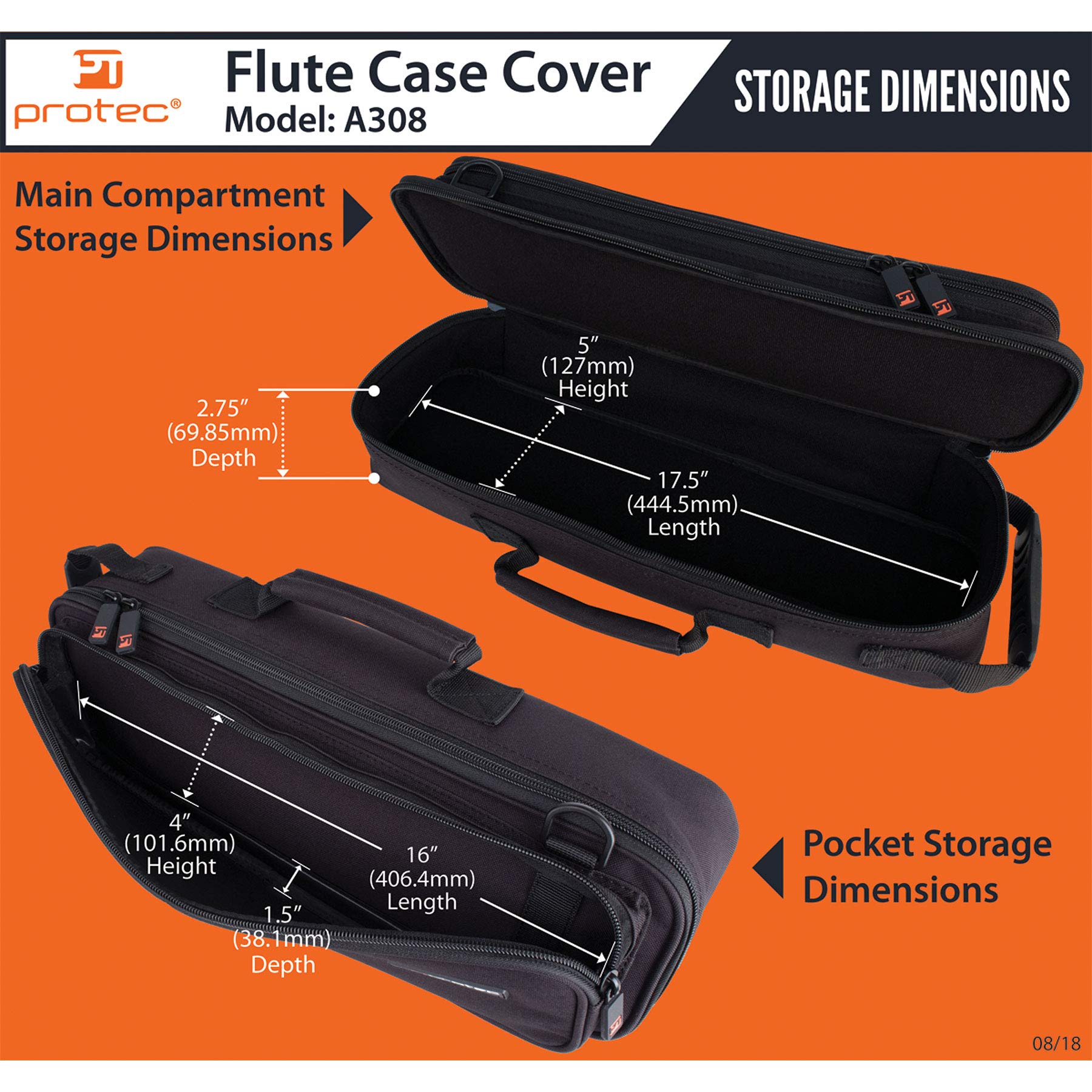 Protec Flute Case Cover, Black