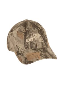 natural mesh back logo cap, 6-panel baseball hat, cotton cap, hunting cap- natural gear (natural camo)