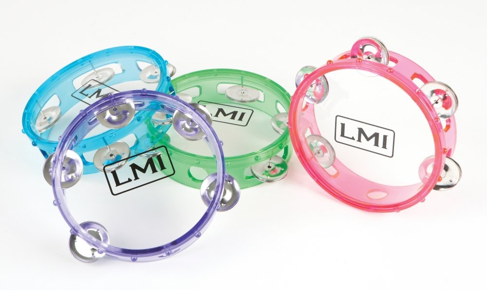 LMI Transparent Tambourine with Head Purple 15CM