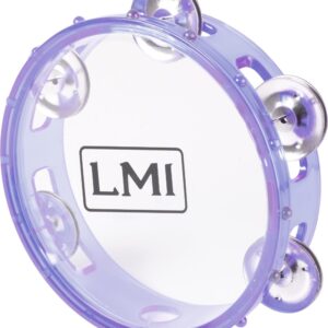 LMI Transparent Tambourine with Head Purple 15CM