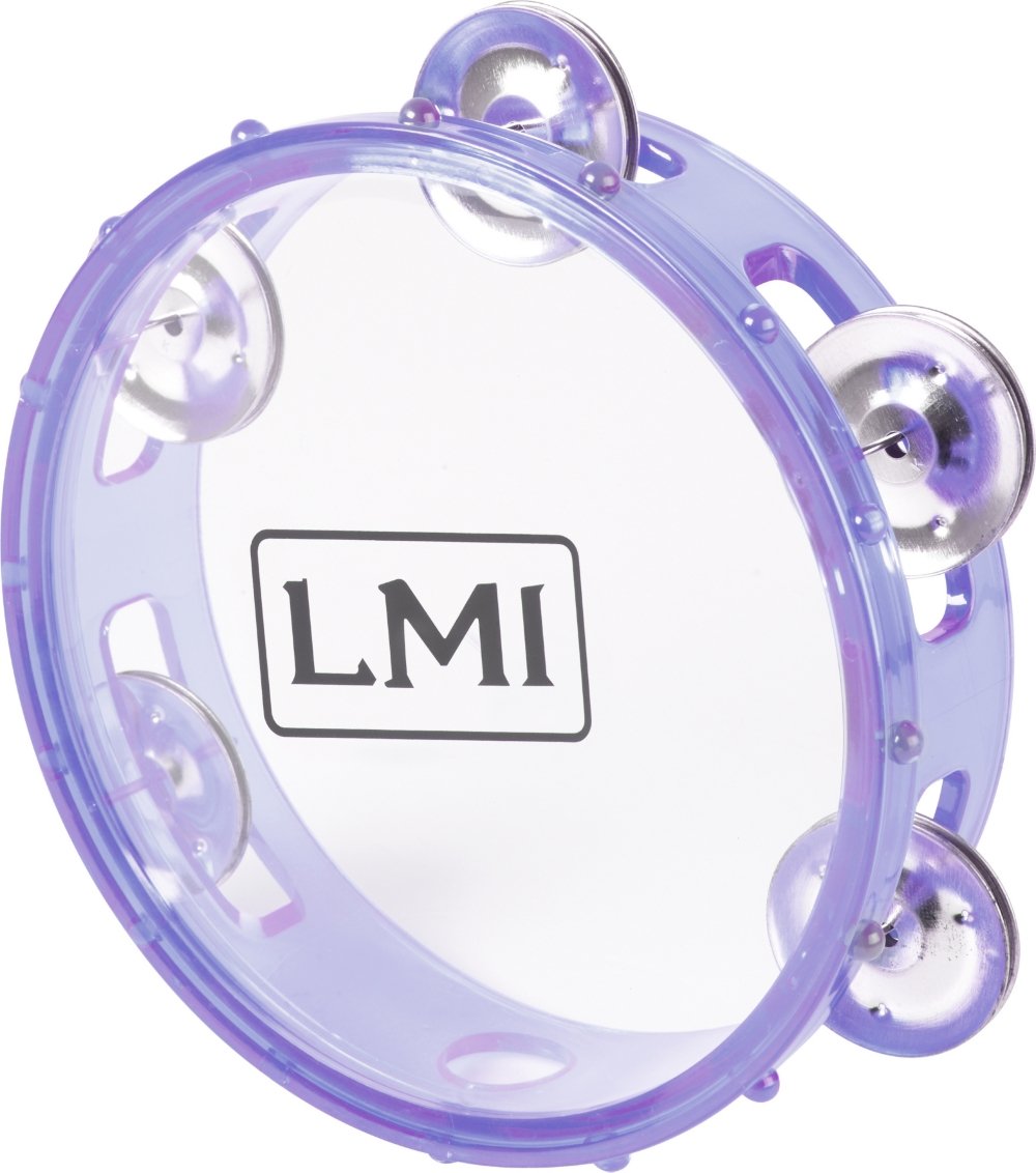 LMI Transparent Tambourine with Head Purple 15CM