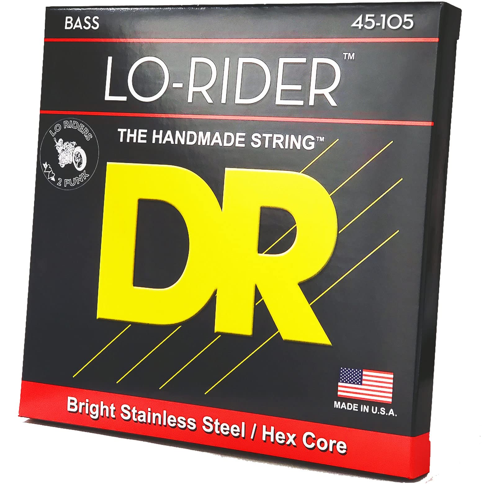 DR Strings Lo-Rider - Stainless Steel Hex Core Bass 45-105