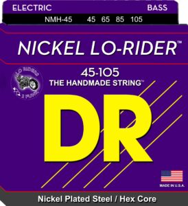 dr strings nickel lo-rider - nickel plated hex core bass 45-105