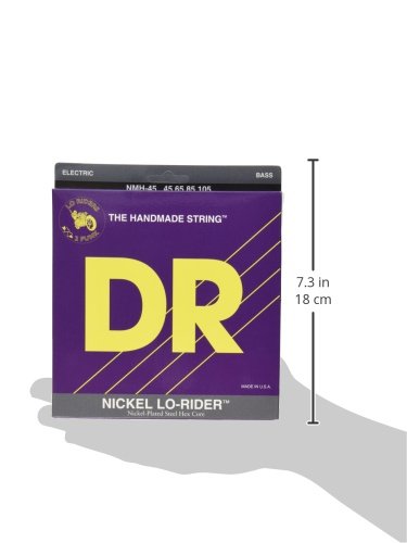 DR Strings Nickel Lo-Rider - Nickel Plated Hex Core Bass 45-105