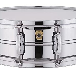 Ludwig LM400 Smooth Chrome Plated Aluminum 5 x 14 Inches Snare Drum with Imperial Lugs and Supra-Phonic Strainer