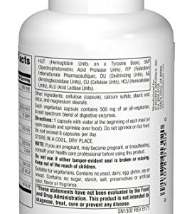 Source Naturals Essential Enzymes 500mg Bio-Aligned Multiple Supplement Herbal Defense for Digestion, Gas & Constipation Relief & Daily Digestive Health - Strong Immune System Support - 120 VegiCaps