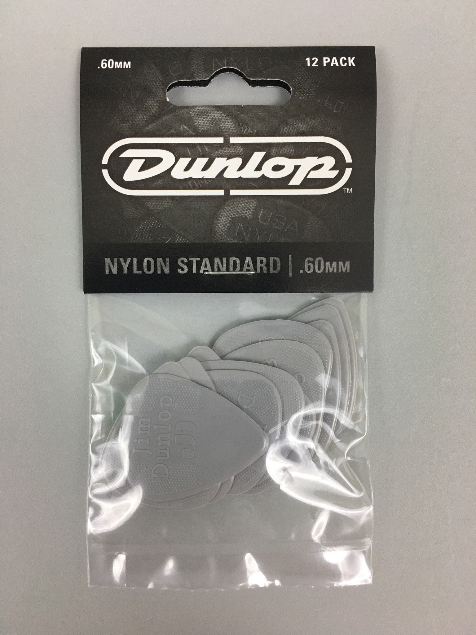 Dunlop 44P60 .60mm Nylon Standard Guitar Picks, Pack of 12