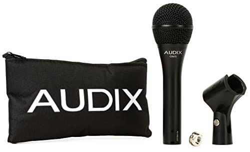 AUDIX OM5 Hypercardioid Handheld Dynamic Vocal Microphone for Stage Singers - Black