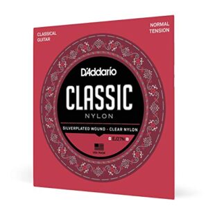 d'addario ej27n student nylon classical guitar strings, normal tension