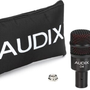 AUDIX D4 Hypercardioid Dynamic Instrument Microphone for Kick Drums, Toms, and Bass Instruments