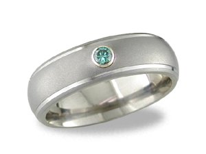 alain raphael victoria - size 9.50 titanium ring with green diamond