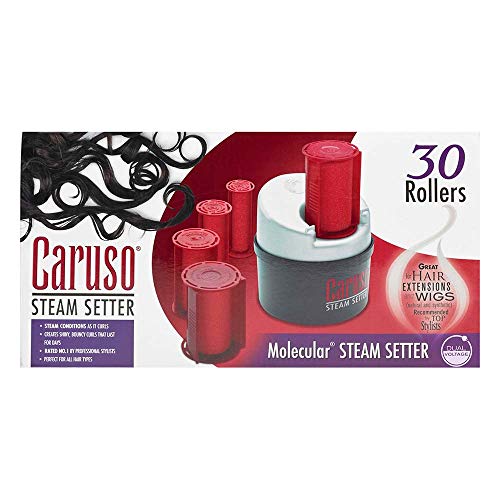 CARUSO 30 Piece Molecular Steam Hairsetter/Hot Rollers | 5 Size Rollers, Conditions as it Curls