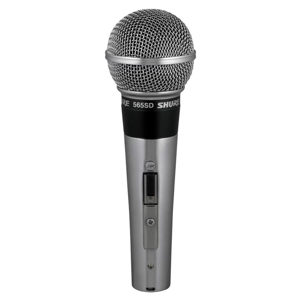 Shure 565SD-LC Classic Dynamic Vocal Microphone with Cardioid Pick-up Pattern, Silent Magnetic On/Off Switch (Lockable), Wind and "Pop" Filter for Vocals, Wire-mesh Front Grille - No Cable Included