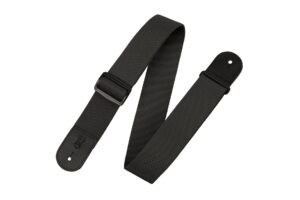 levy's leathers 2" polypropylene guitar strap with genuine leather ends and tri-glide adjustment; black (m8poly-blk)