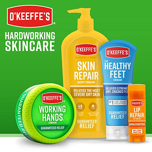 O'Keeffe's for Healthy Feet Foot Cream, Guaranteed Relief for Extremely Dry, Cracked Feet, Instantly Boosts Moisture Levels, 3.2 Ounce Jar, (Pack of 1)