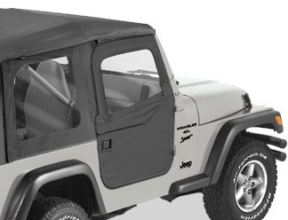 Bestop 5178915 Black Denim 2-Pirece Fabric Doors for 1976-2016 Jeep CJ7, Wrangler, 64-84 Toyota FJ40 and 66-77 Ford Bronco