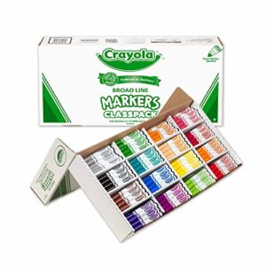 crayola broad line markers classpack (256 ct), bulk school supplies for teachers, kids markers for school, classroom supplies