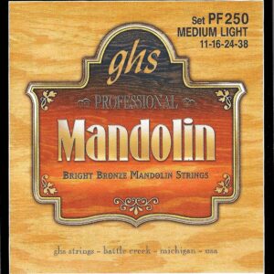 GHS Strings PF250 Bright Bronze Mandolin Strings, Medium Light (.011-.038)