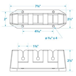 Seachoice 3-Rod Storage Holder, Black, ABS Plastic