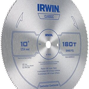 Irwin Tools IRWIN 10-Inch Miter Saw Blade, Classic Series, Steel Table (11870)