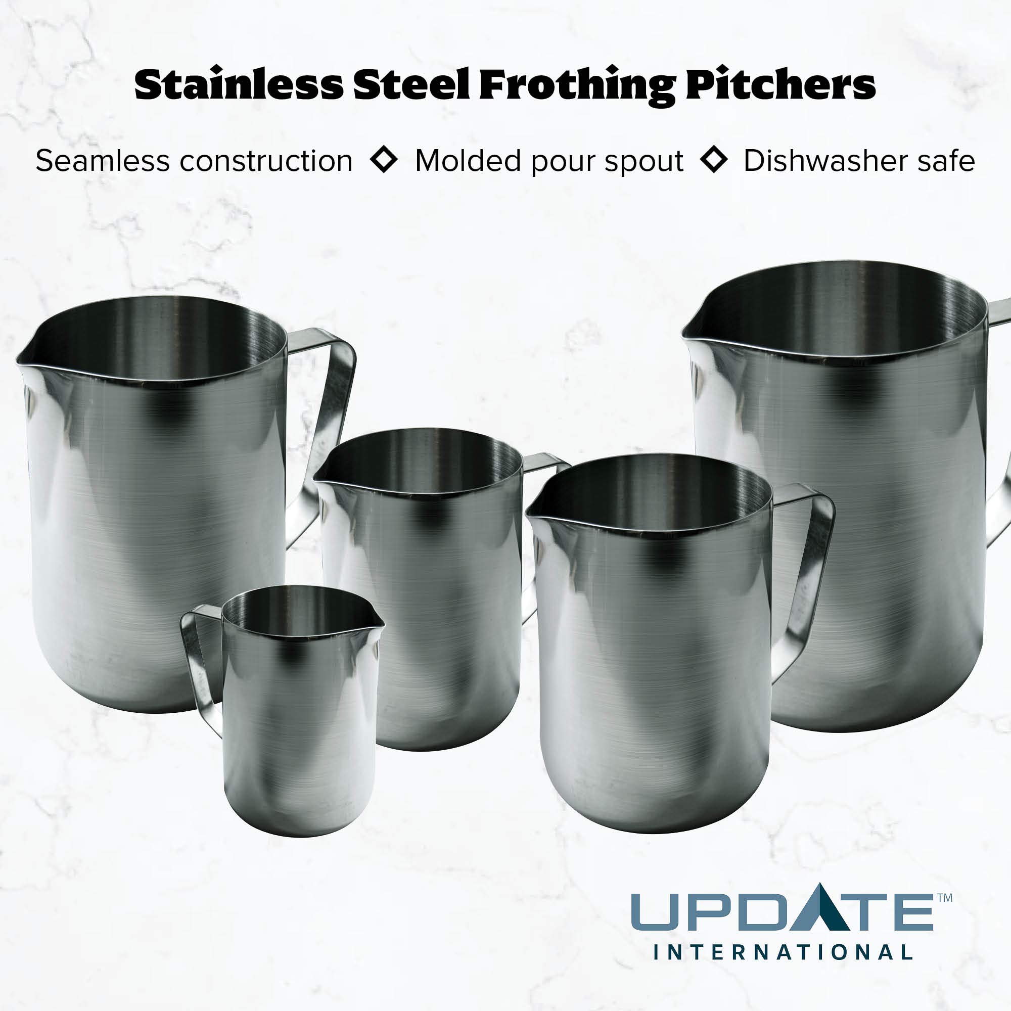 20 Oz Stainless Steel Frothing Pitcher, Silver, EP-20