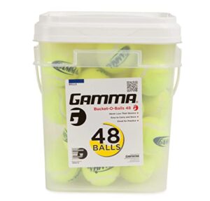 gamma sports pressureless tennis-balls bucket, bulk tennis balls, premium tennis accessories, pack of 48