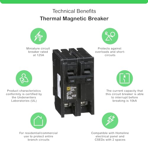 Square D - HOM2125CP Homeline 125-Amp Two-Pole Circuit Breaker