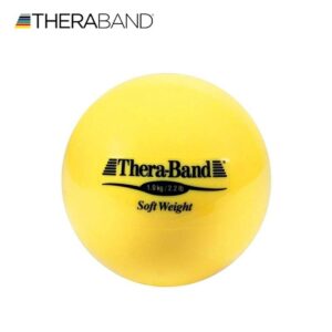 THERABAND Soft Weight, 4.5" Diameter, Weighted Balls for Baseball, Weighted Balls for Softball, Hand Held Ball Shaped Isotonic, Shoulder Strength, Rotator Cuff & Throwing Trainer, Yellow, 2.2LB