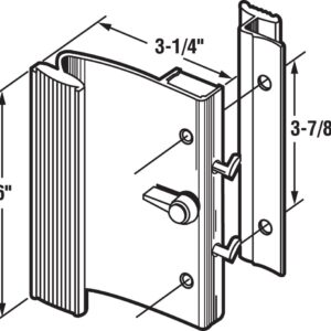 Prime-Line C 1014 Ador/HiLite, Diecast, Surface Mounted Patio Door Sliding Door Handle, single pack, Aluminum