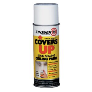 zinsser covers up ceiling paint & primer in one spray, white 13 oz. can - lot of 6