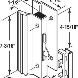 Prime-Line C 1001 Sliding Glass Door Handle Set, 4-15/16 In., Extruded Aluminum, Black (Single Pack)