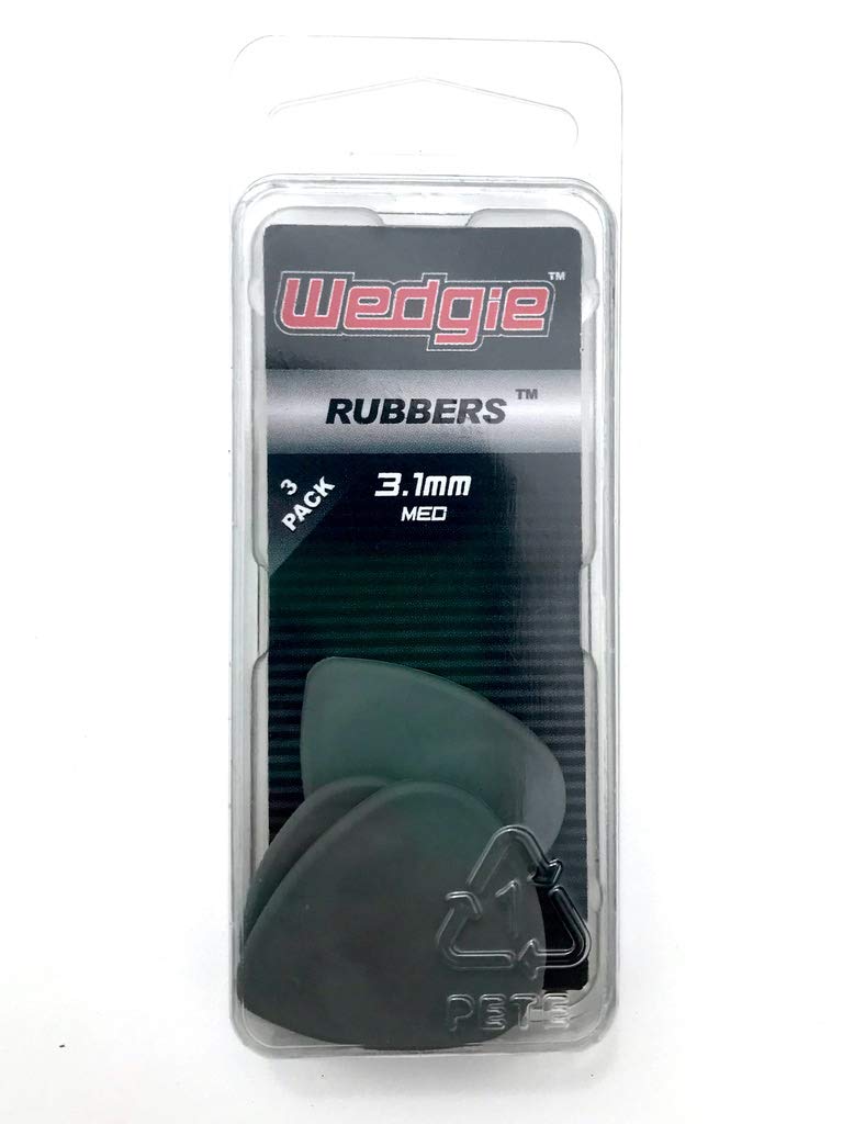 Wedgie WRPP31M Rubber Guitar Picks 3.1mm Medium, 3 Pack