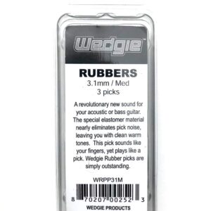 Wedgie WRPP31M Rubber Guitar Picks 3.1mm Medium, 3 Pack