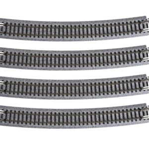 Kato USA Model Train Products Unitrack, 718mm (28 1/4") Radius 15-Degree Curve Track (4-Piece)