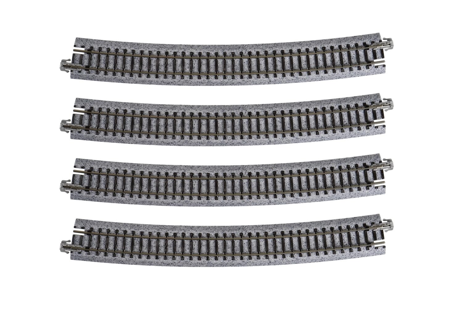 Kato USA Model Train Products Unitrack, 718mm (28 1/4") Radius 15-Degree Curve Track (4-Piece)