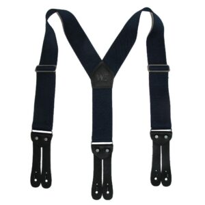 work suspenders, 2 inch webbing, y-back style, made in usa (navy blue, medium)