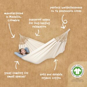 LA SIESTA® Modesta Latte - Organic Cotton Single Classic Hammock