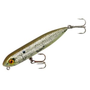 heddon zara spook topwater fishing lure - legendary walk-the-dog lure, g-finish shad, zara puppy (1/4 oz), 3-inch