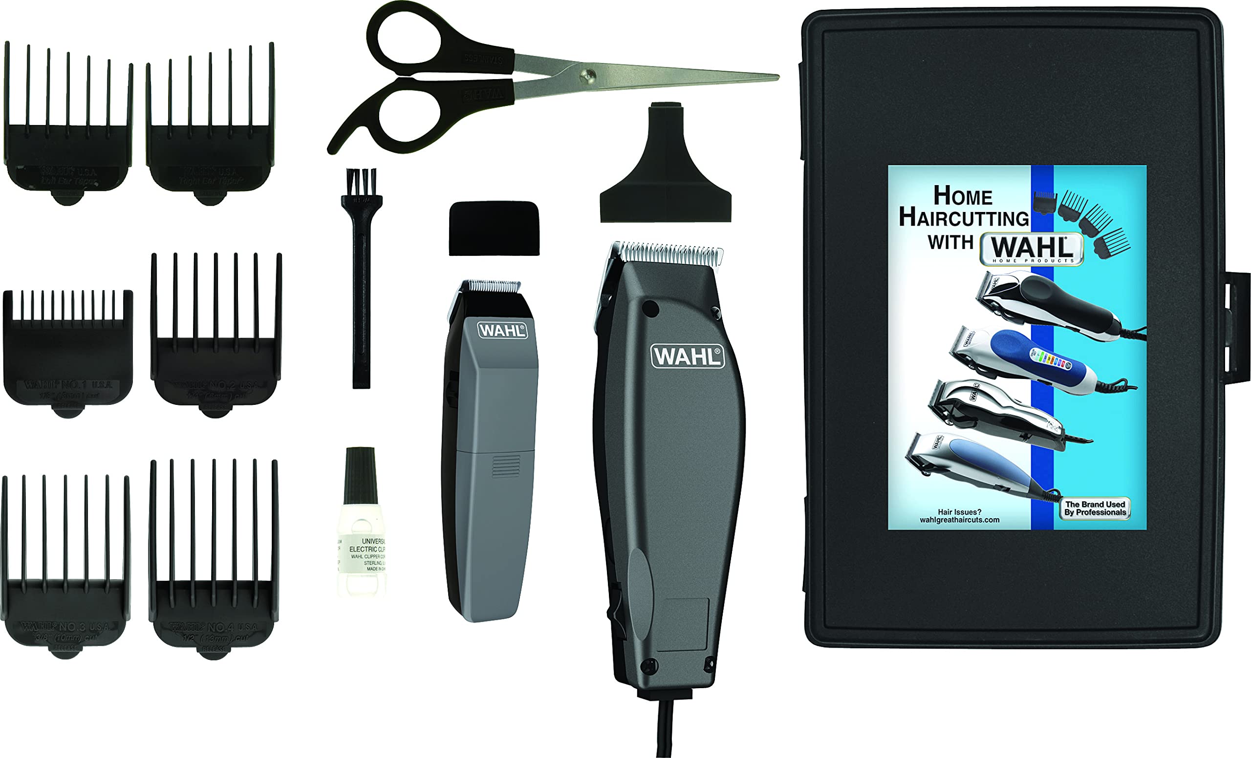 Wahl Clipper Corp Pro 14 Piece Styling Kit with Hair Clipper and Beard Trimmer for Total Body Grooming - Model 79450, Chrome