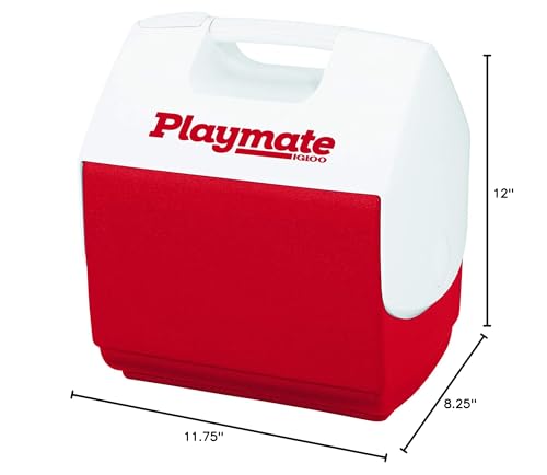 Igloo Red/White, Playmate Pal 7 Quart Personal Sized Cooler, 11.75 x 8.25 x 12-Inch, 7 Qt