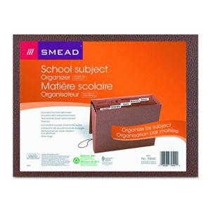 Smead School Subject File Organizer, Flap and Elastic Cord Closure, 6 Pockets, Letter Size, Redrope (70540)