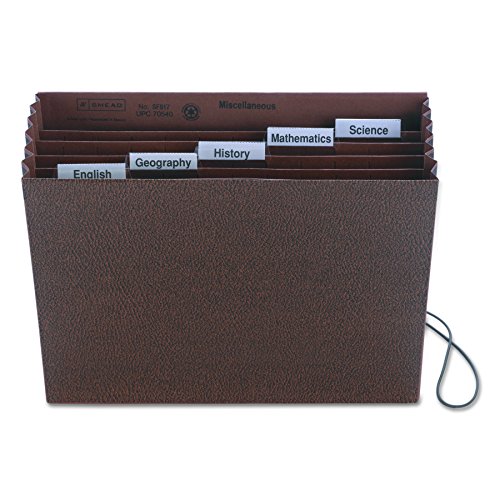 Smead School Subject File Organizer, Flap and Elastic Cord Closure, 6 Pockets, Letter Size, Redrope (70540)